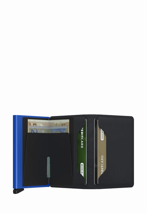 Porte cartes Secrid Miniwallet S-slimwallet MATTE BLACK AND BLUE