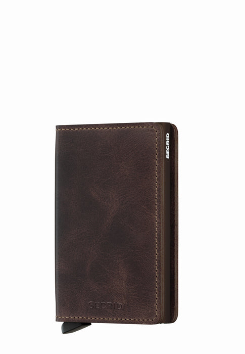 Porte cartes Secrid Miniwallet S-slimwallet VINTAGE CHOCOLATE