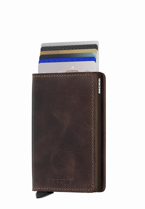 Porte cartes Secrid Miniwallet S-slimwallet VINTAGE CHOCOLATE