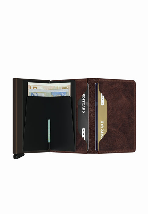 Porte cartes Secrid Miniwallet S-slimwallet VINTAGE CHOCOLATE