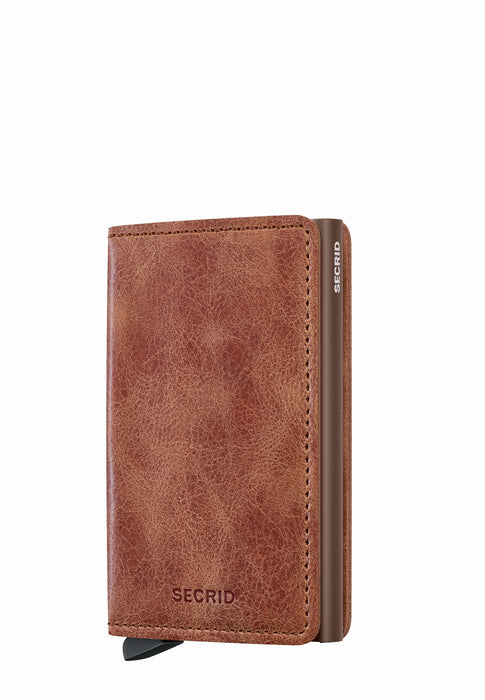 Porte cartes Secrid Miniwallet S-slimwallet VINTAGE COGNAC BROWN