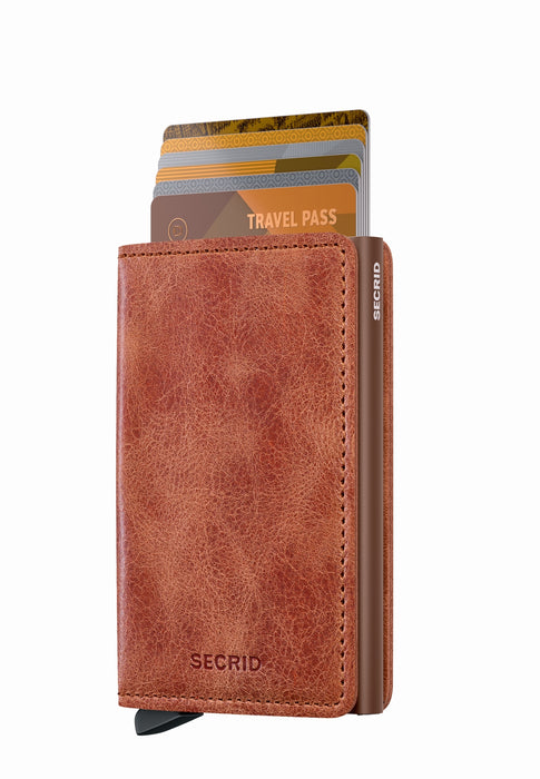 Porte cartes Secrid Miniwallet S-slimwallet VINTAGE COGNAC BROWN