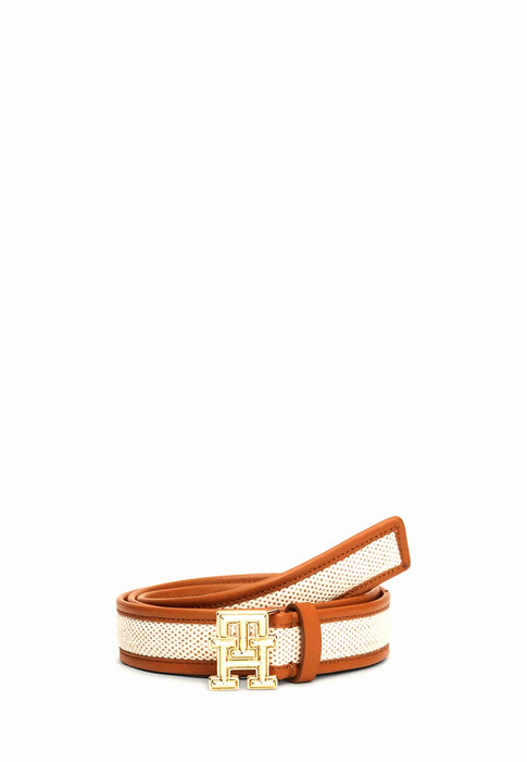 Ceinture femme Tommy hilfiger Logo bombe Aw0aw160220f4 0F4 SALT AND PEPPER