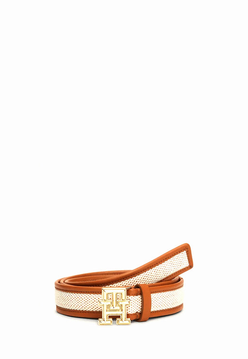 Ceinture femme Tommy hilfiger Logo bombe Aw0aw160220f4 0F4 SALT AND PEPPER