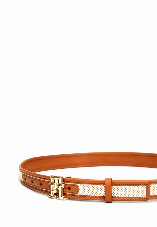Ceinture femme Tommy hilfiger Logo bombe Aw0aw160220f4 0F4 SALT AND PEPPER