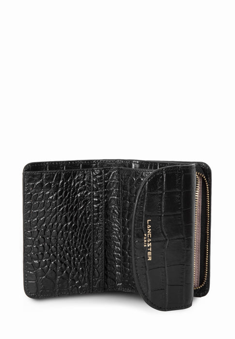 Lancaster Portefeuille Exotic croco cn NOIR