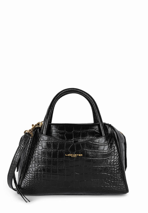 Lancaster Sac a main Exotic croco cn NOIR