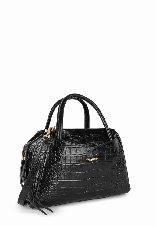 Lancaster Sac a main Exotic croco cn NOIR