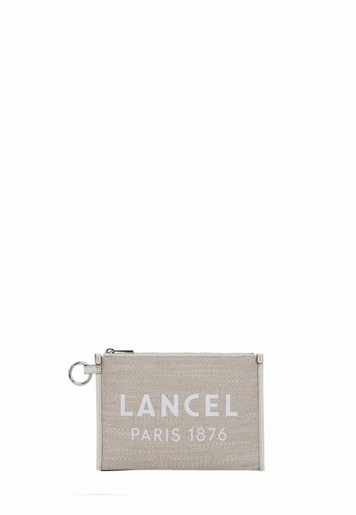 Lancel Pochette Caba jute 5Z NATUR BLANC