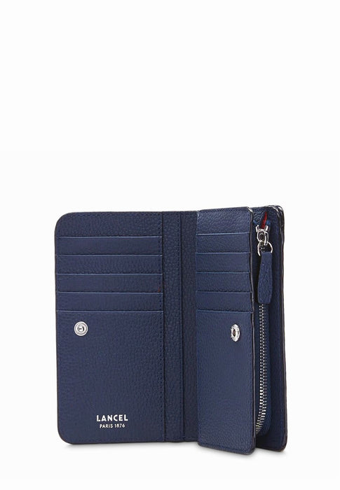 Lancel Porte monnaie Ninon 80 BLEU PETROLE