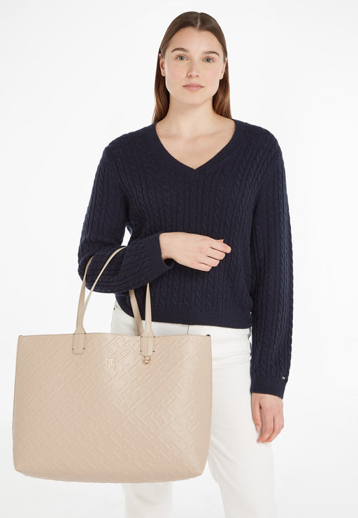 TOMMY HILFIGER SAC CABAS ICONIC TOTE BEIGE