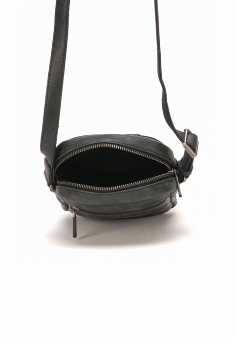 Sacoche petit format Arthur & Aston ligne Diego noir en cuir de vachette